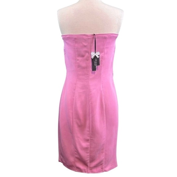 Cristinaeffe Collection Italy Strapless Bow Stretch Dress Pink Size IT 46 US 10 - Picture 2 of 10